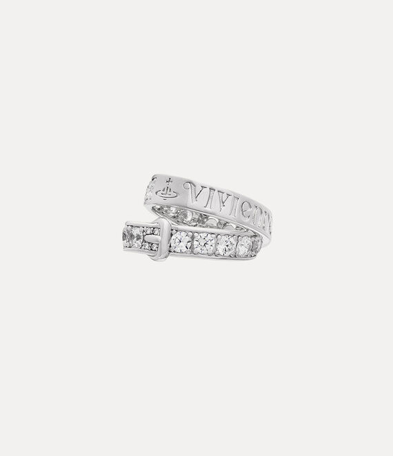 Vivienne Westwood New Belt Ring in PLATINUM-WHITE-CZ